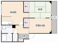 大阪府高槻市郡家新町(マンション)の賃貸物件の間取り