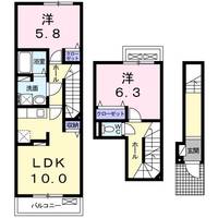 栃木県栃木市都賀町平川(アパート)の賃貸物件の間取り