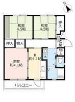 UR中登美第三の間取り