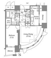 東京都港区赤坂9(マンション)の賃貸物件の間取り