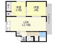 大阪府高槻市芥川町2(マンション)の賃貸物件の間取り