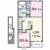 滋賀県東近江市聖和町(アパート)の賃貸物件の間取り