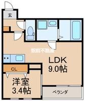 福岡県久留米市津福本町(アパート)の賃貸物件の間取り