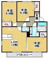 熊本県熊本市中央区帯山1(アパート)の賃貸物件の間取り