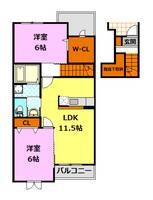 茨城県結城市大字結城(アパート)の賃貸物件の間取り