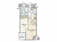 東京都港区三田2(マンション)の賃貸物件の間取り