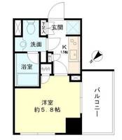 東京都中央区日本橋茅場町3(マンション)の賃貸物件の間取り