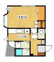 岡山県倉敷市川入(アパート)の賃貸物件の間取り