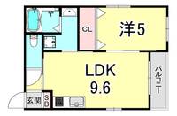 兵庫県明石市硯町1(アパート)の賃貸物件の間取り