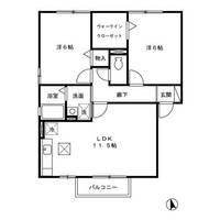 群馬県伊勢崎市下触町(アパート)の賃貸物件の間取り