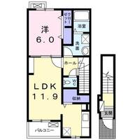 栃木県足利市山川町(アパート)の賃貸物件の間取り