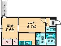 フジパレス河内花園II番館の間取り