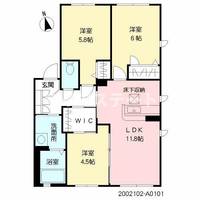 エクラージュ松江Bの間取り