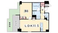 京都府京都市中京区仁王門町(マンション)の賃貸物件の間取り
