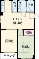 フラットKOの間取り