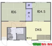 小阪借家(二戸一)の間取り