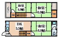 大阪府大東市津の辺町(一戸建)の賃貸物件の間取り
