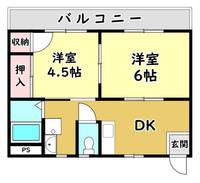 大阪府寝屋川市萱島本町(マンション)の賃貸物件の間取り