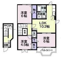 ハピネスヴィレッヂAの間取り