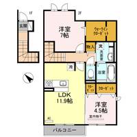 滋賀県甲賀市水口町中邸(アパート)の賃貸物件の間取り