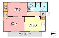 岡山県倉敷市老松町1(アパート)の賃貸物件の間取り