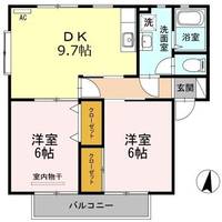 広島県福山市新浜町1(アパート)の賃貸物件の間取り
