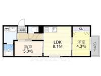 大阪府吹田市山田北(アパート)の賃貸物件の間取り