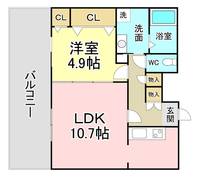 福岡県北九州市小倉北区三萩野2(マンション)の賃貸物件の間取り