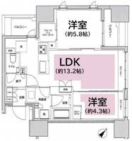 東京都中央区築地6(マンション)の賃貸物件の間取り