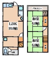 大阪府東大阪市立花町(一戸建)の賃貸物件の間取り