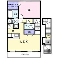 大阪府大東市錦町(アパート)の賃貸物件の間取り