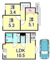 兵庫県神戸市垂水区仲田2(一戸建)の賃貸物件の間取り