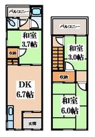 大阪府寝屋川市高柳7(一戸建)の賃貸物件の間取り