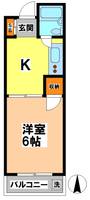 東京都小金井市緑町5(マンション)の賃貸物件の間取り