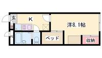 兵庫県高砂市曽根町(アパート)の賃貸物件の間取り
