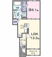 山口県山口市小郡下郷(アパート)の賃貸物件の間取り