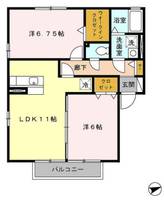 山形県山形市青田1(アパート)の賃貸物件の間取り