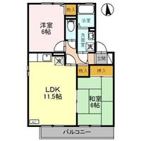栃木県栃木市岩舟町静(アパート)の賃貸物件の間取り