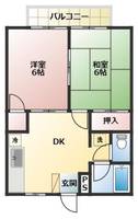 埼玉県熊谷市中央2(アパート)の賃貸物件の間取り