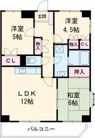 兵庫県明石市魚住町住吉2(マンション)の賃貸物件の間取り