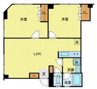 東京都中央区月島1(マンション)の賃貸物件の間取り