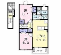 広島県広島市安芸区矢野東6(アパート)の賃貸物件の間取り