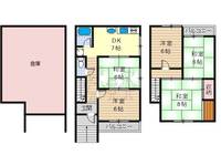 大阪府東大阪市東石切町4(一戸建)の賃貸物件の間取り