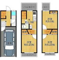 大阪府大阪市城東区関目2(一戸建)の賃貸物件の間取り