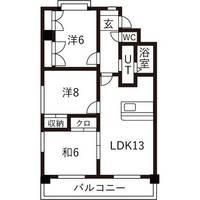 愛知県名古屋市名東区高針台2(マンション)の賃貸物件の間取り