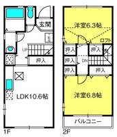 埼玉県さいたま市岩槻区上野1(一戸建)の賃貸物件の間取り