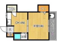 福岡県福岡市中央区地行1(マンション)の賃貸物件の間取り