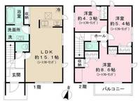 埼玉県越谷市東大沢4(一戸建)の賃貸物件の間取り