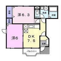 山口県岩国市装束町4(アパート)の賃貸物件の間取り