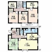 長野県松本市高宮北(一戸建)の賃貸物件の間取り
